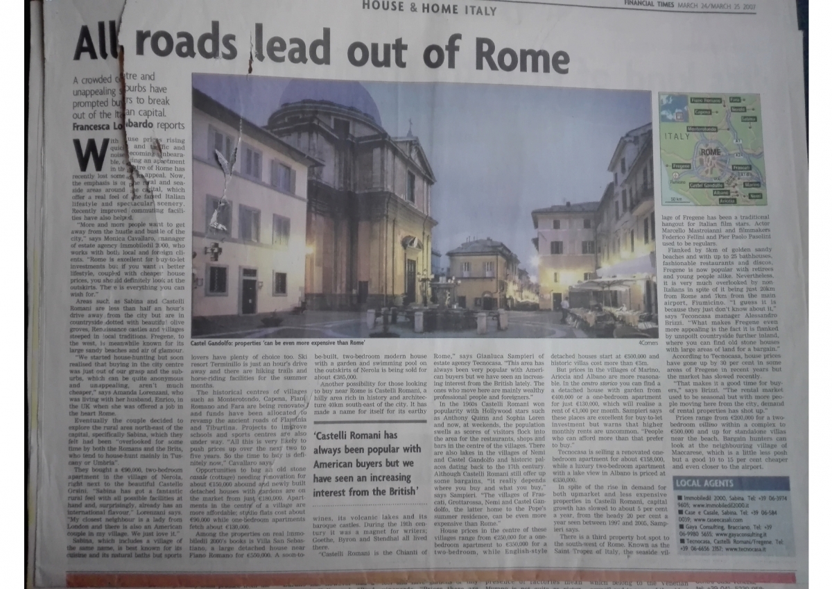All Roads lead out of Rome, Sunday Business Post